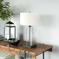 Henn & Hart Dax Tapered Seeded Glass Table Lamp with Blackened Bronze Accents TL0193
